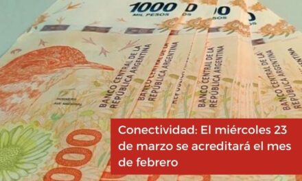 Conectividad: El miércoles 23 de marzo se acreditará el mes de febrero