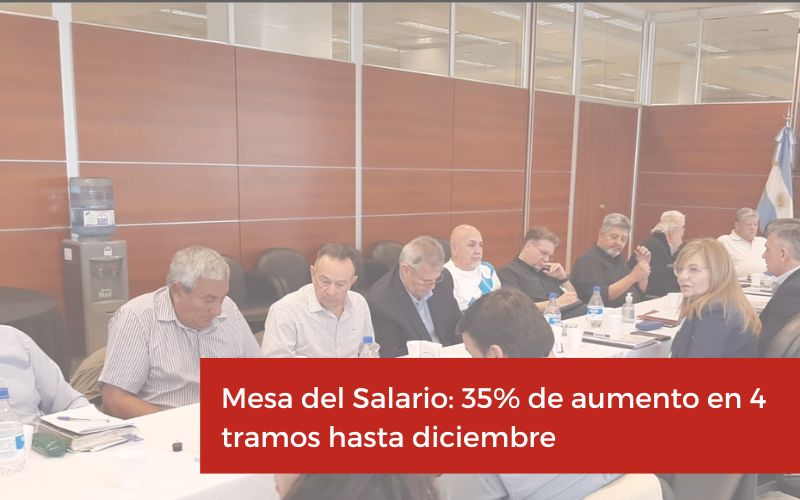 Mesa del Salario: 35% de aumento en 4 tramos hasta diciembre