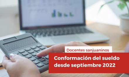 Conformación del sueldo de los docentes sanjuaninos desde septiembre 2022