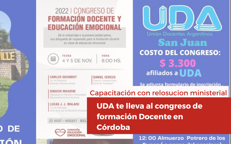 UDA te lleva al congreso de formación Docente en Córdoba