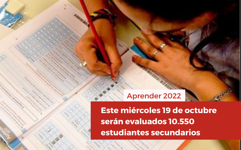 Aprender 2022: este miércoles 19 de octubre serán evaluados 10.550 estudiantes secundarios