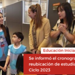 Educación Inicial informó el cronograma de reubicación de estudiantes Ciclo 2023