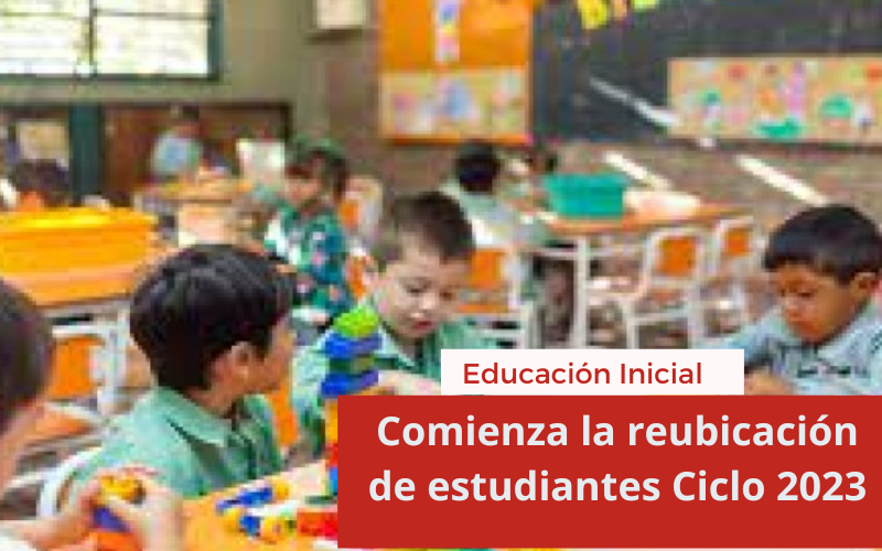Educación Inicial: comienza la reubicación de estudiantes Ciclo 2023