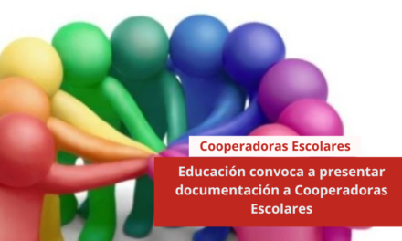 Educación convoca a presentar documentación a Cooperadoras Escolares