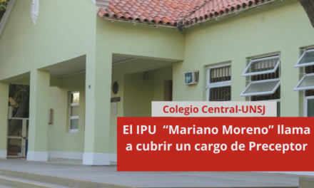 El Colegio Central Universitario “Mariano Moreno” llama a cubrir un cargo de Preceptor