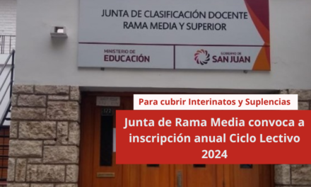 Junta de Rama Media convoca a inscripción anual Ciclo Lectivo 2024