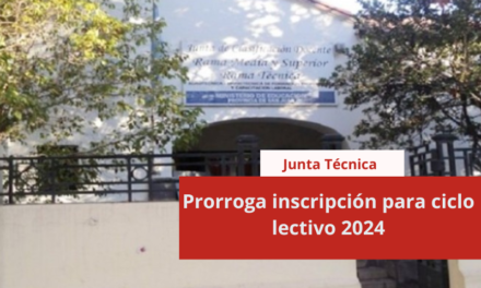 Junta técnica prorroga inscripción para ciclo lectivo 2024
