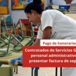 Contratados de Servicios Generales y personal administrativo deben presentar factura de septiembre y firmar Adenda