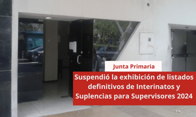 Junta Primaria suspendió la exhibición de listados definitivos de Interinatos y Suplencias para Supervisores 2024