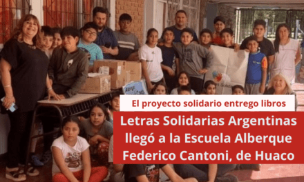 Letras Solidarias Argentinas llegó a la Escuela Alberque Federico Cantoni, de Huaco