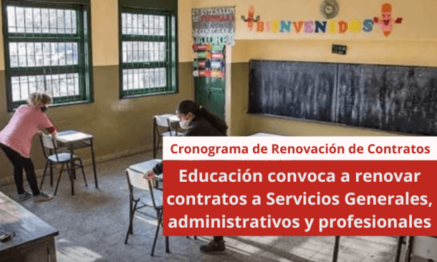 Educación convoca a renovar contratos a Servicios Generales, administrativos y profesionales