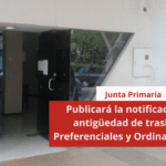 Junta Primaria publicará la notificación de antigüedad de traslados Preferenciales y Ordinarios 2024