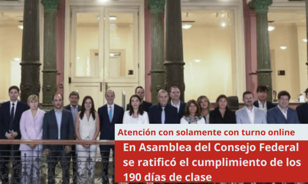 En Asamblea del Consejo Federal se ratificó el cumplimiento de los 190 días de clase