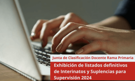 Exhibición de listados definitivos de Interinatos y Suplencias para Supervisión 2024