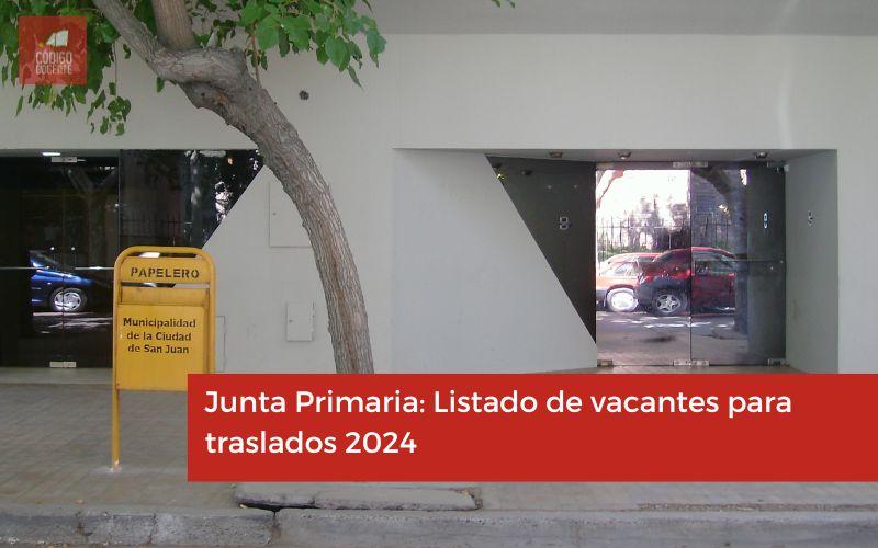 Junta Primaria: Listado de vacantes para traslados 2024