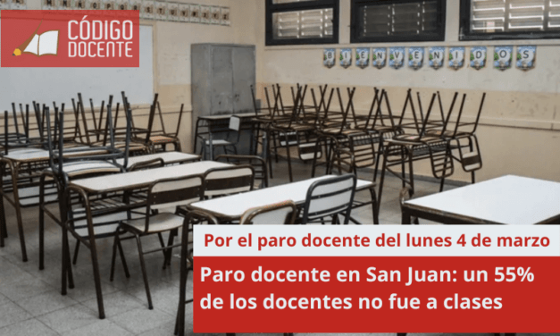 Paro docente en San Juan: un 55% de los docentes no fue a clases