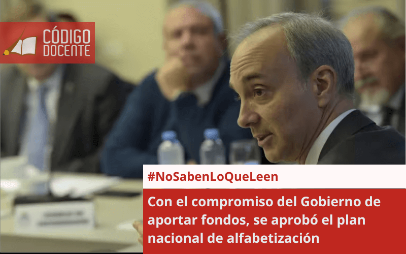 Con el compromiso del Gobierno de aportar fondos, se aprobó el plan nacional de alfabetización