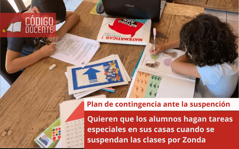 Educación quiere que los alumnos hagan tareas especiales en sus casas cuando se suspendan las clases por Zonda