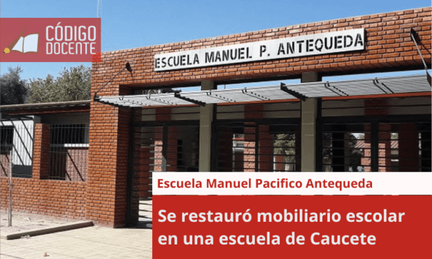 Se restauró mobiliario escolar en una escuela de Caucete