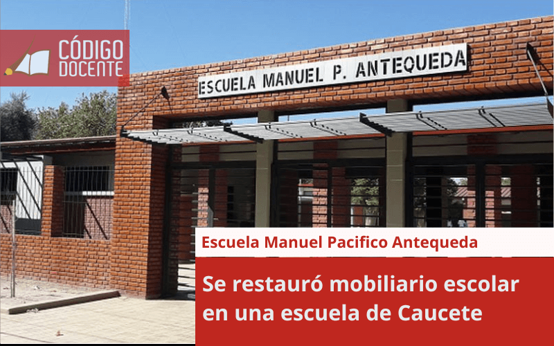 Se restauró mobiliario escolar en una escuela de Caucete