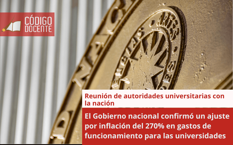 El Gobierno nacional confirmó un ajuste por inflación del 270 por ciento en gastos de funcionamiento para las universidades