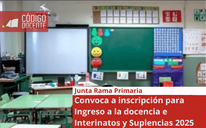 Junta Rama Primaria convoca a inscripción para Ingreso a la docencia e Interinatos y Suplencias 2025