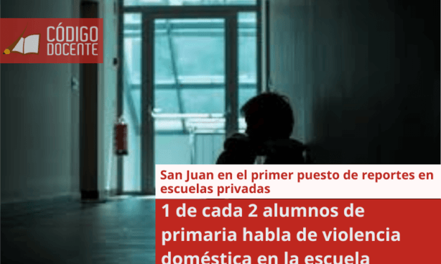 1 de cada 2 alumnos de primaria habla de violencia doméstica en la escuela