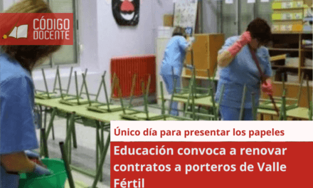 Educación convoca a renovar contratos a porteros de Valle Fértil