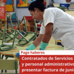 Contratados de Servicios Generales y personal administrativo deben presentar factura de junio