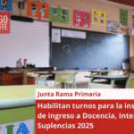 Junta Primaria habilita turnero para la inscripción de ingreso a Docencia, Interinatos y Suplencias 2025