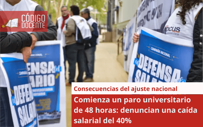 Comienza un paro universitario de 48 horas: denuncian una caída salarial del 40%