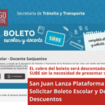 San Juan Lanza Plataforma para Solicitar Boleto Escolar y Docente con Descuentos