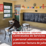 Contratados de Servicios Generales y personal administrativo deben presentar factura de julio