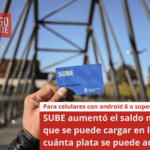 SUBE aumentó el saldo máximo que se puede cargar en la tarjeta: cuánta plata se puede acreditar