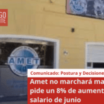 Amet no marchará mañana y pide un 8% de aumento para el salario de junio