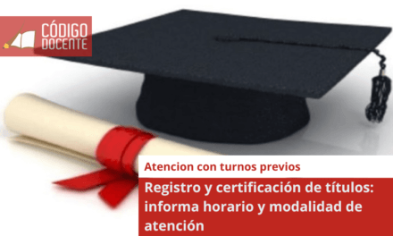 Registro y certificación de títulos: informa horario y modalidad de atención