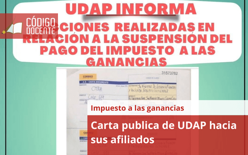 Carta publica de UDAP hacia sus afiliados