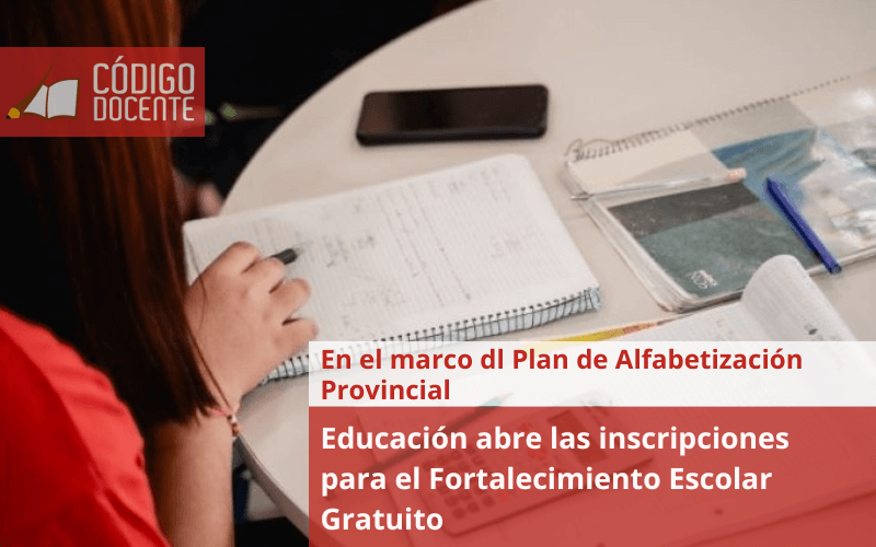 Educación abre las inscripciones para el Fortalecimiento Escolar Gratuito