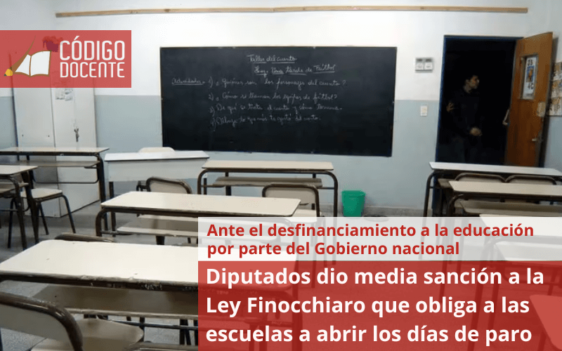 Diputados dio media sanción a la Ley Finocchiaro que obliga a las escuelas a abrir los días de paro