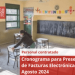 Cronograma para Presentación de Facturas Electrónicas de Agosto 2024