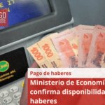 Ministerio de Economía confirma disponibilidad de haberes