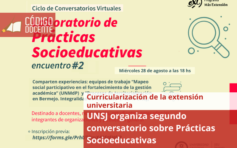 UNSJ organiza segundo conversatorio sobre Prácticas Socioeducativas