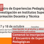 Comenzó la inscripción para el 3º Encuentro de Experiencias Pedagógicas