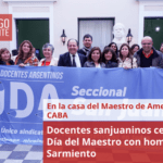 Docentes sanjuaninos celebran el Día del Maestro con homenaje a Sarmiento