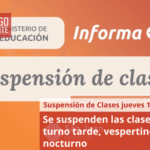 Se suspenden las clases para el turno tarde, vespertino y nocturno