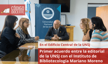 Primer acuerdo entre la editorial de la UNSJ con el Instituto de Bibliotecología Mariano Moreno