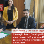 El Colegio Santo Domingo firmó un acuerdo con la FI y ya son 42 escuelas que se suman a fortalecer el ingreso a la Facultad