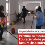 Personal contratado de Educación debe presentar factura de octubre