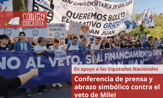 Conferencia de prensa y abrazo simbólico contra el veto de Milei