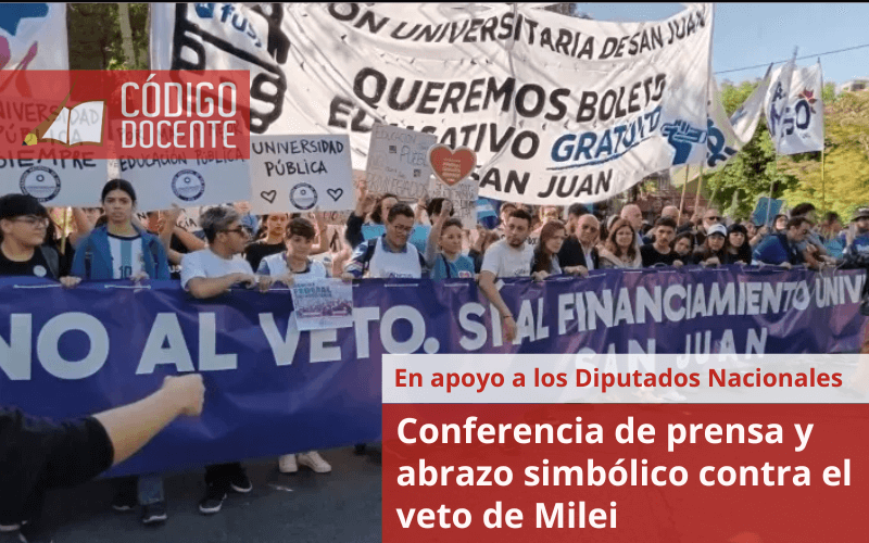 Conferencia de prensa y abrazo simbólico contra el veto de Milei